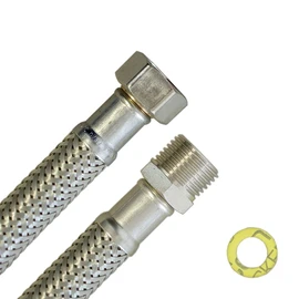 H2O-Flex® Reinforced hose 1/2 inch nut x 1/2 inch male thread, flexible hose DN13 for sanitary with drinking water approval, 30 cm - 2 m