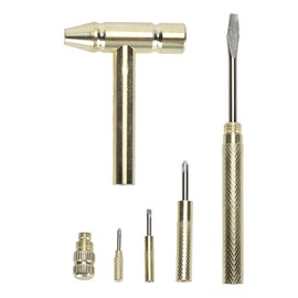 Fafeicy 6'sı 1 Arada Mini Çekiç Kombinasyonu Onarım Aleti, Çok Fonksiyonlu Tornavida Anahtarı Parlak Kaplamalı En Taşınabilir Tamir Aletleri