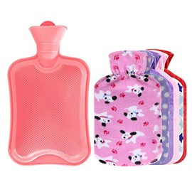 1.8L Hot Water Bottle + Random Flannel Cover Hot & Cold Relief # 01