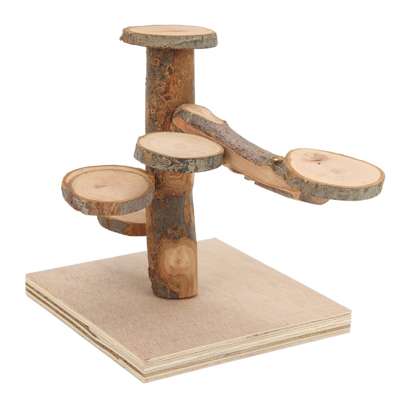 Wooden Hamster Platform Toy Hamster Playground Stand Rotating Ladder for