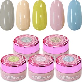 NailRecipe (ネイルレシピ) Nail Gel, Color Gel, 5-Color Set, Vibrant Colors Like Flowers (Dusty C6-10)