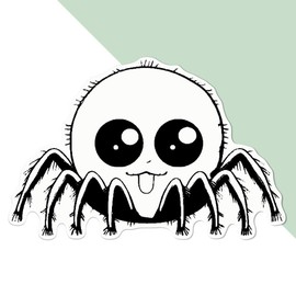 Large 210mm 'Cute Spider' Permanent Sticker Decal for Cars/Windows/Bins/Walls etc (DW00088958)