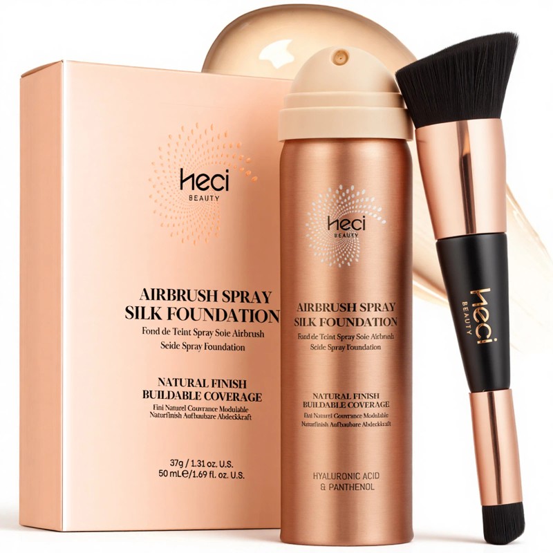 Spray Foundation Lightweight Moisturizing With Brush Natural Long-Lasting Foundation Mist