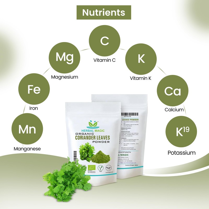 Herbal Magic's Organic Coriander Leaf Powder -Known as Kitchen King