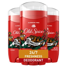 Old Spice Old Spice Aluminum Free Deodorant for Men, 24/7 Odor Protection, 24/7 Freshness & Lasting Scent, Bearglove Scent, 3.0 oz (Pack of 3)