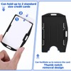 30 Packs 2 Sided Black Badge Holder Hard Plastic Badge