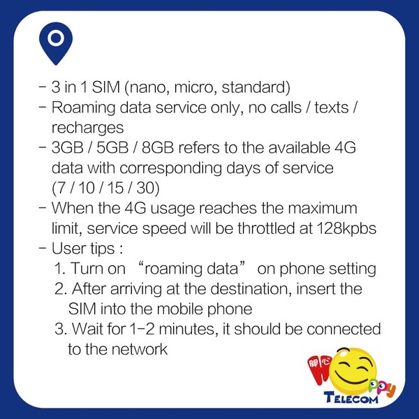Happy Philippines 30 Days Unlimited Data Travel Sim Card |
