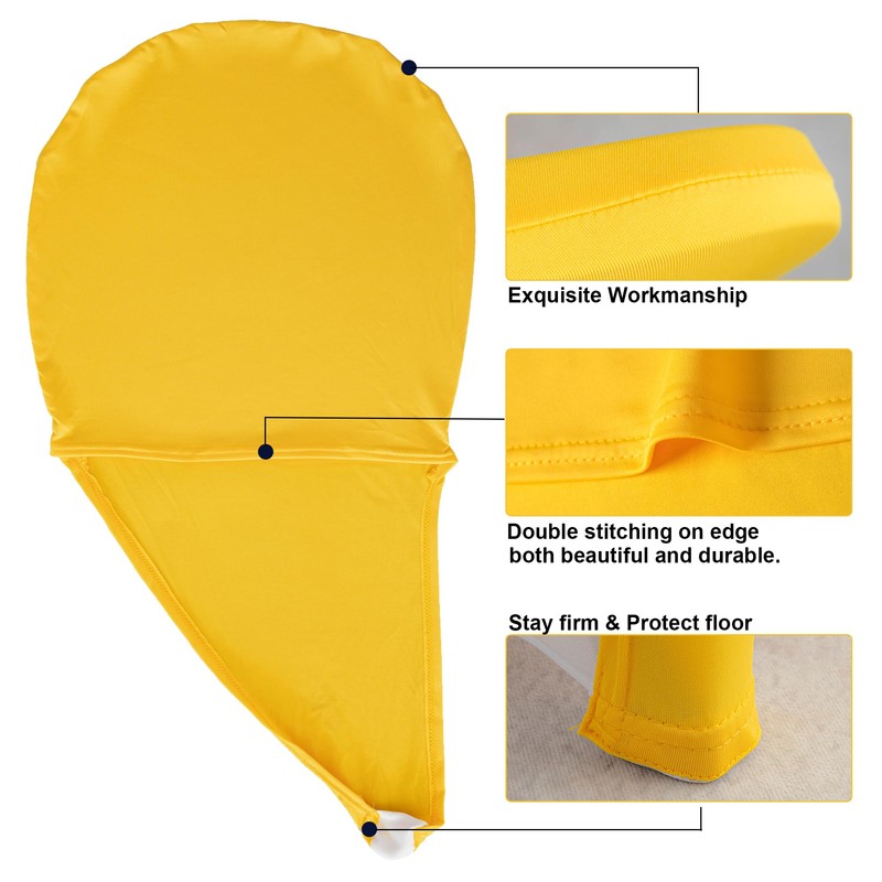 banquetbay Spandex Stretch Yellow Chair Cap Slip Covers Sashes Bands/Hood/Hat