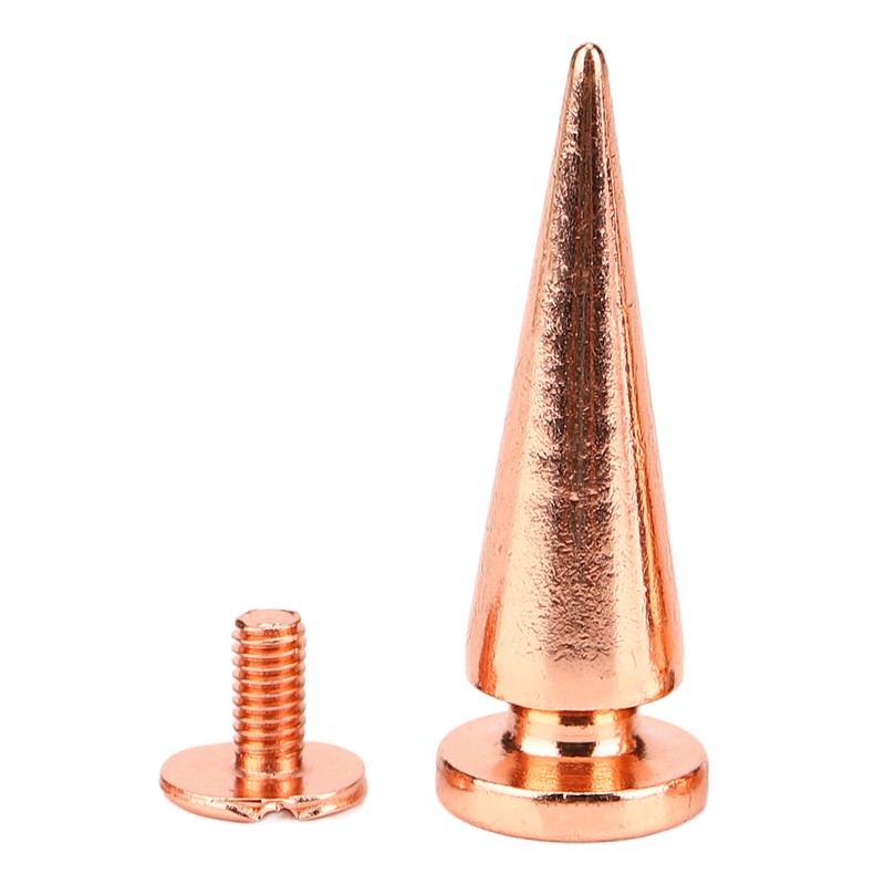 100set Punk Cone Spikes Studs Rose Gold Pointed Electroplating Burr