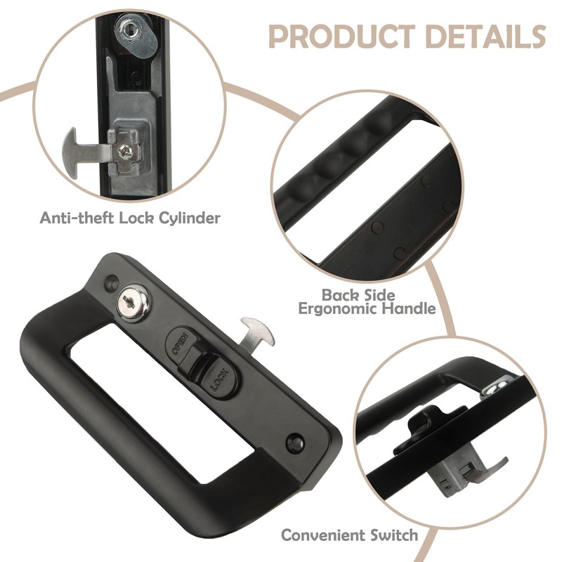 BTAMUD Sliding Door Handle Set 5-5/8 Inch Hole spacing, Full
