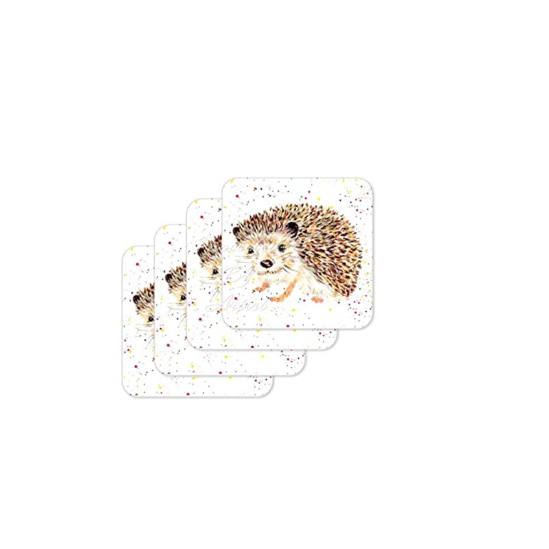 Coaster Hedgehog British Wildlife Hand Painted Animals Coasters Watercolour Art