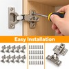 10-Pack Stainless Steel Soft-Close Cabinet Hinges – Concealed Hydraulic Damper