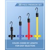 20 Pack Rubber Bungee Cords with Upgraded Hooks, 10 15