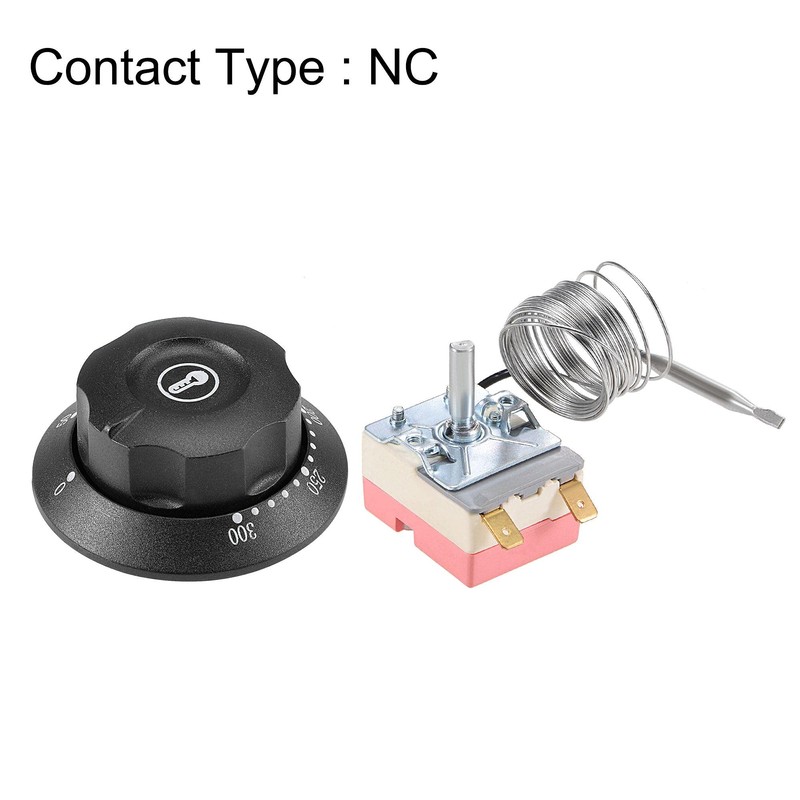 uxcell NC 250V 16A 50-300C Temperature Control Switch Capillary Thermostat
