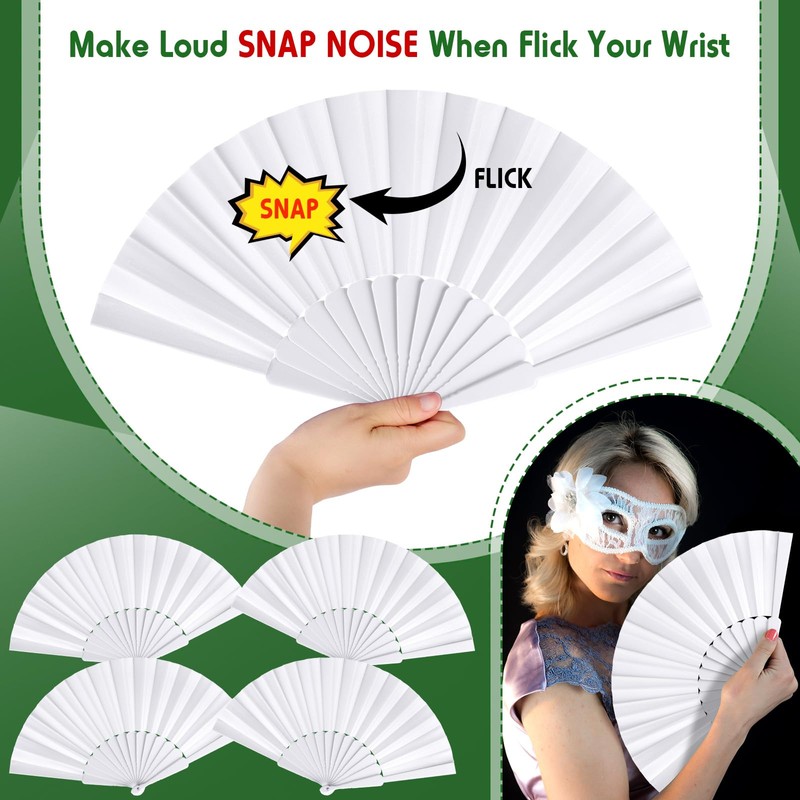 Blulu 30 Packs Clapping Fans for Line Dancing Bulk Foldable