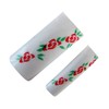 Decorative Nail Tips Half Well White/Pink Flowers on White (70)
