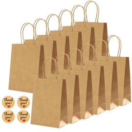 NADSSJL Papiertüten Bunt, 30 Stück Geschenktüten, Papiertüten mit henkel, Candy Tüten zum Verpacken von Kindergeburtstag, Party, Geschenken, Hochzeiten, Feiern(15 x 8 x 21 cm, mit Aufkleber)