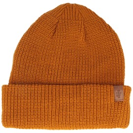 Breiter Knitted Hat | Winter Hat | Beanie with Soft Thinsulate™ Fleece Lining & 7 cm Envelope - for Men & Women, ochre
