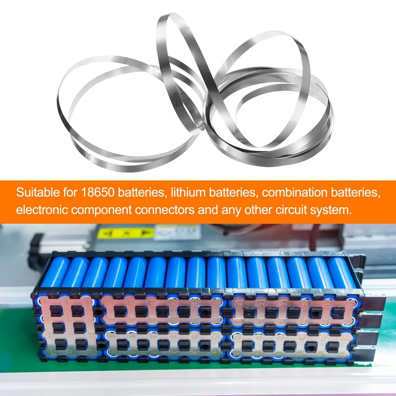 HARFINGTON Nickel Strip 0.2mm x 8mm (32.8ft / Roll) Nickel