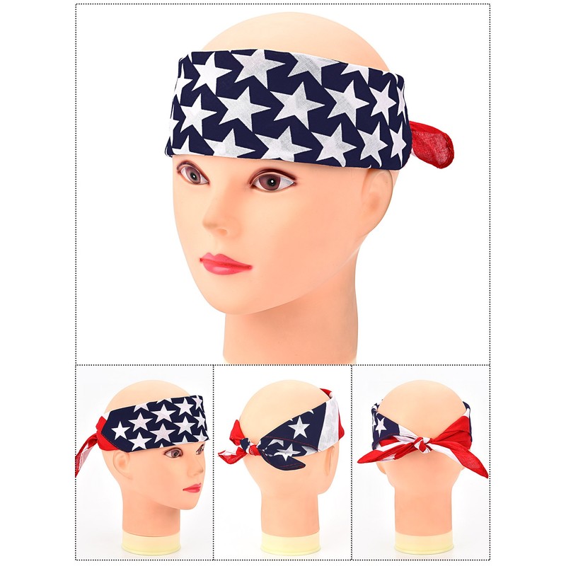 Maxdot American Flag Bandanas USA Flag Headband Kerchief Unisex Cowboy