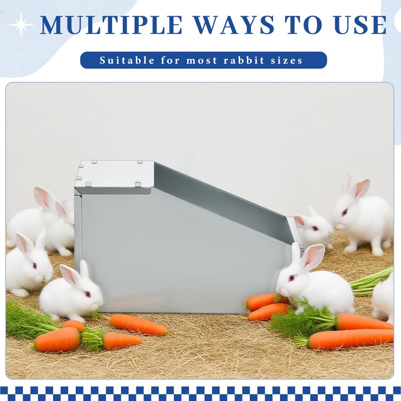 Maxcheck 2 Pcs Galvanized Metal Rabbit Nesting Box Bunny Small