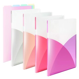Plus Clear File A4 Vertical 20 Pockets Pasty Fruit Gelato 4 Colors + 1 Pair of Indexes