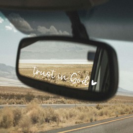 6Pcs Trust in God Rearview Mirror Decal,Vanity Mirror Stickers,Laptop Sticker,Trust in God Stickers for Window, Mirror, Tumbler, and Water Bottle(Trust in God, White)