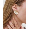 FAUTHENTICUTE White Flower Stud Earrings For Women Cute Enameled Orchid