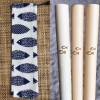 Handmade 6 Fish Engraved Organic Bamboo Straws, Straw Brush &