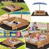 Outdoor Wooden Sandbox Large with 2 Plastic Boxes Outdoor Play
