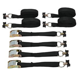 lukar 4 Pack L Track Tie Down Straps Ratchet, 1" X 10ft L Track Fitting with Ratcheting Straps, Heavy Duty L Track Accessories for Truck, Motorcycle, 3500Lbs Break Strength