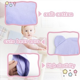 Fiohiros 3-Set Soft Cotton Baby Beanie Hat Stretchable, Comfortable and Breathable Knit Cap for Newborn Boys, Seasons – Baby Gear, Baby Boy Hat (AU, Alpha, One Size, Purple+Rose+Grey Green)