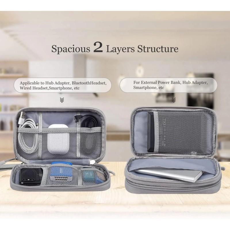 Caoodkdk Electronic Organizer Bag, Waterproof Portable Electronic Organizer Travel Acc...