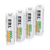 EBL 20Pcs 2800mAh AA Rechargeable Batteries 1.2V NI-MH Battery For