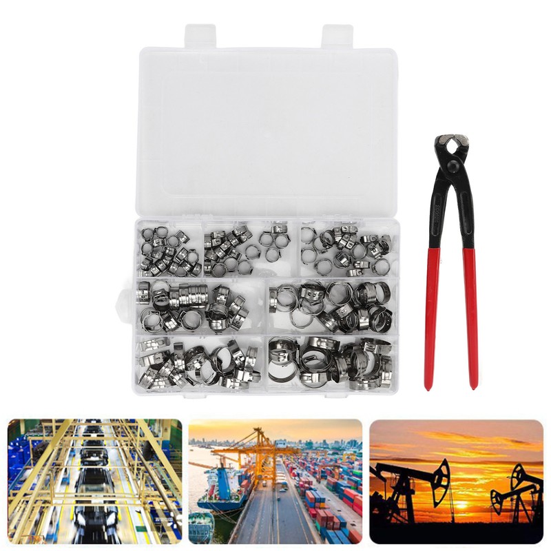 130Pcs Stainless Steel Hose Clamps 6 to 21mm Hose Clip