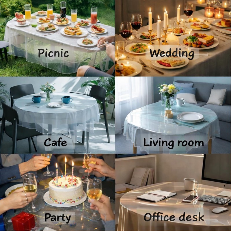 Zyntrifugal Clear Oval Table Cover Protector 52 x 70 in