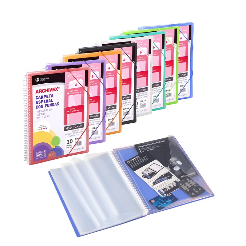 ArchIVEX Spiral Bound File Folder Polypropylene A4 30 F Blue