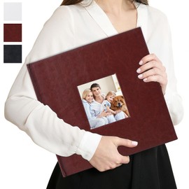 Leather Scrapbook Album DIY Set Scrap Book Album Hardcover Pictures Book 10.5"x10.5",DIY,Handmade for Anniversary,Family Memories,Couples,Friend&Baby,Accommodates 3x5 to 8x10 Photos (Leather-brown)