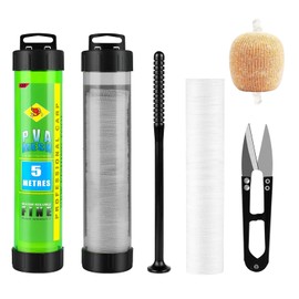 MOSTFUN 5 m PVA Net Fishing, 25 mm Wide PVA Bag Fishing Set with Scissors, Quick Melting PVA Mesh Set, Carp Fishing Net with Funnel and Piston for Boilie Bait Food