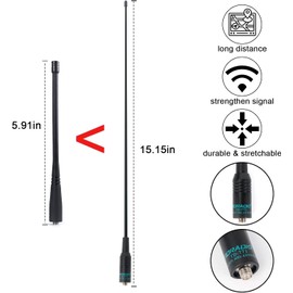 TIDRADIO AirBand Antenna &Police Band (2 Pack, UHF/VHF-120/300MHz), Ham Radio Antenna for BAOFENG UV-5RM, UV-5R mini, UV-5RH, GT-5R, Radtel RT-470X, TD-H3, TD-H8, TD-H3 Plus Walkie Talkie SMA Antenna