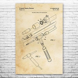 TIG Welding Torch Poster Print (5x7) Metal Worker, Welder Gift, Welding Decor, Construction Worker, Contractor Gift Vintage Paper
