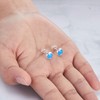 Philip Jones Synthetic Blue Opal Stud Earrings with Quote Card