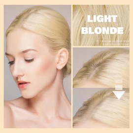 Root Touch Up Sets,Hairline Powder for Women Cover Up- Hairline Concealer for Thin and Thinning Hair, Water & Sweat Resistant,With Makeup Brush (Light Blonde, Med-Makeup Brush)