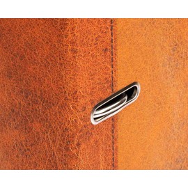 Lederluxus Cognac Lever Arch File DIN A4 Approx. 8 cm Wide Leather Look Printed Brown Light Brown Office Men Women