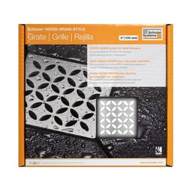 Schluter 4-Inch Floral-style Stainless Steel Drain Grate