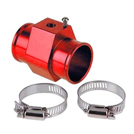 Water Temperature Sensor Adapter Water Temperature Joint Universal Car Water Temp Temperature Joint Pipe Hose Sensor Gauge Radiator Adapter (Red, 40mm)