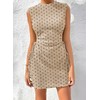 Acelitt Khaki Polka Dot Dress for Women 2025 Spring Summer