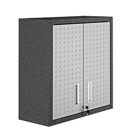 Manhattan Comfort Manhattan Comfort Fortress Floating Garage Storage Cabinet, Black/Grey