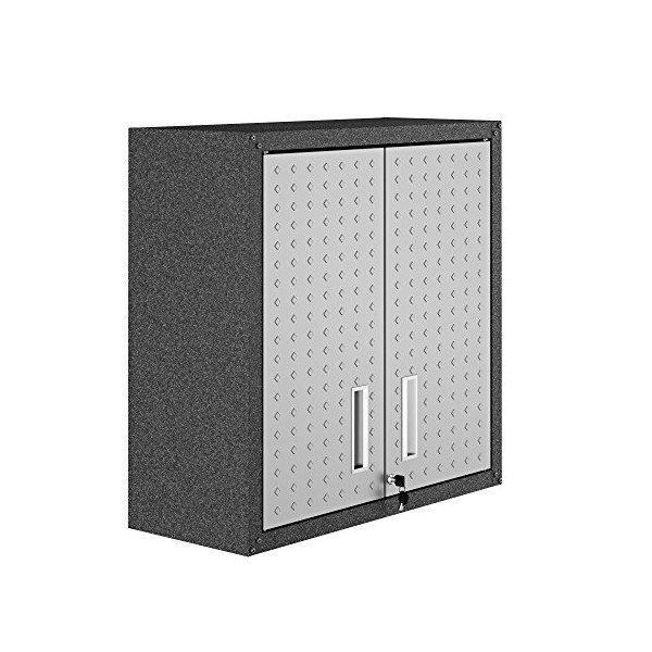 Manhattan Comfort Manhattan Comfort Fortress Floating Garage Storage Cabinet, Black/Grey