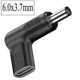 Bacron USB-C Adapter to DC 12V/ 18.5V/ 19V/19.5V/20V Plug, Male-to-Female, 6.0x3.7mm